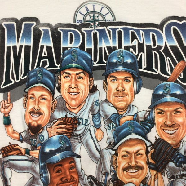 Vintage 1995 Seattle Mariners MLB Caricatures single stitch t-Shirt