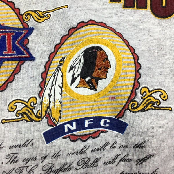 Vintage 1992 Super Bowl XXVI Buffalo Bills, Washington Redskins crewneck  sweatshirt