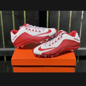Size 13.5 Nike Alpha Pro Low 2 TD Football Cleats Red/White 719930-166 NEW