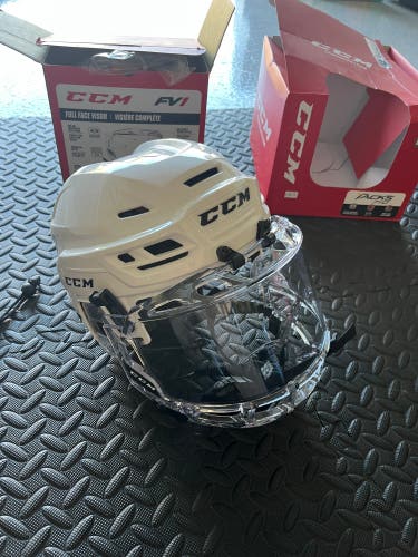 CCM helmet and full face shield
