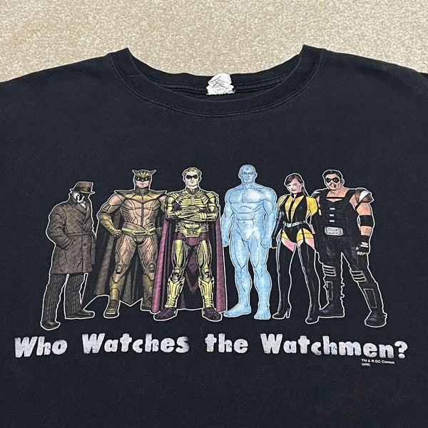 Watchmen T Shirt Men Large Adult Black DC Comics Movie Cartoon Super Hero VTG