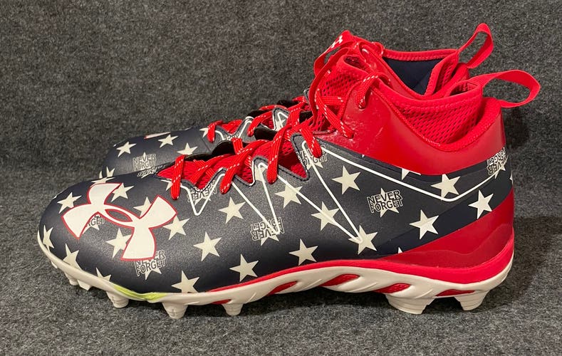 Men’s Under Armour UA SE 9/11 Never Forget Stars Football Cleats 1287491-401  Size 15