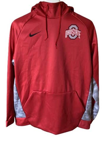 NWT Nike Digital Ohio State Buckeyes Men's Thermal Hoodie Scarlet Grey Size L