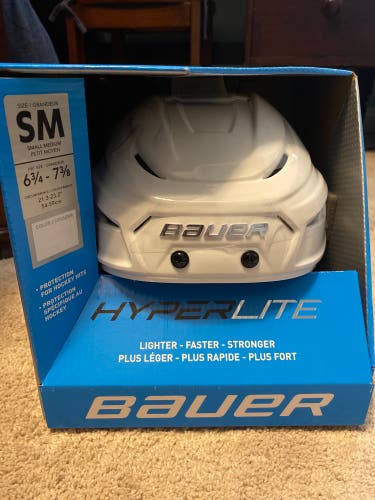 Brand New Small Bauer Hyperlite Helmet (White)