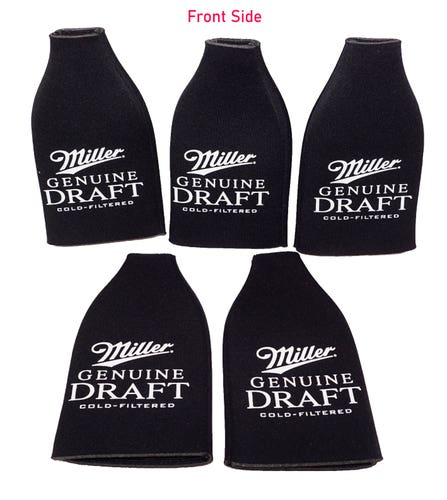 5 Piece Lot - Miller Genuine Draft Cold Drink Koozie - Bottle Beer Holders