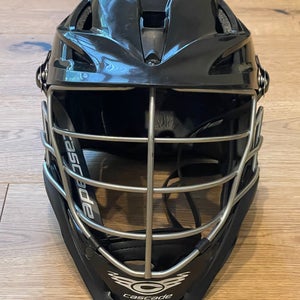Lacrosse Helmet - Cascade S - Black - Chrome Cage - MINT - BARLEY USED