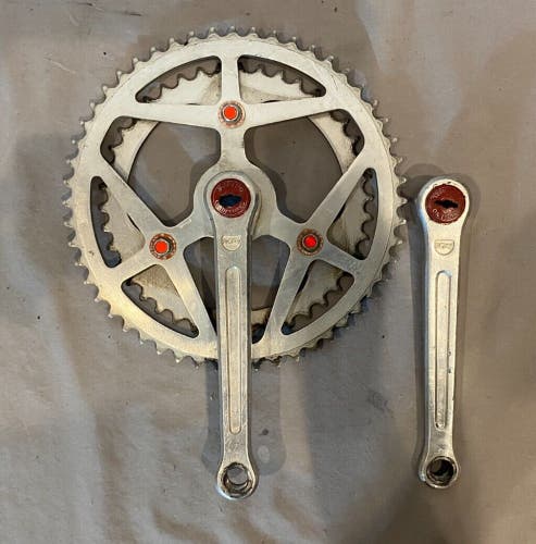 Vintage Sugino Maxy 165mm Double Crankset Dust Caps & American Flyer Bolts
