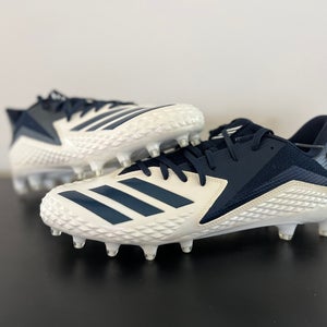 Size 13.5 Adidas Freak X Carbon Low Football Cleats White/Navy Blue CG4376 NEW