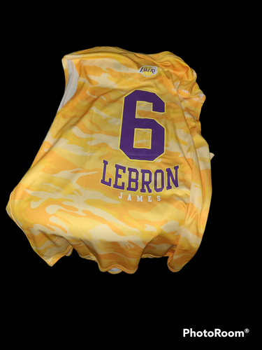 L.A Lakers Yellow Camo Jersey #6 Lebron James
