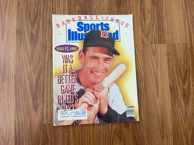 Boston Red Sox Ted Williams MLB BASEBALL 1990 Sports Illustrated Magazine!