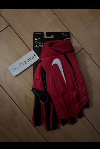 Nike D-Tack Red Lineman Football Gloves Red Sz 3XL (CK2926-636)