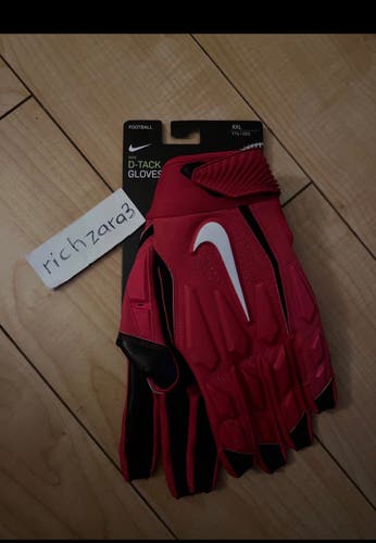Nike D-Tack Red Lineman Football Gloves Red Sz XL (CK2926-636)