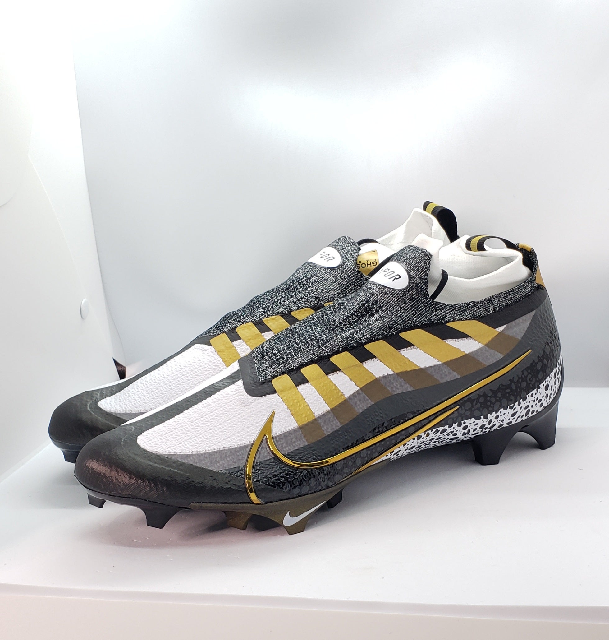 Nike Vapor Edge Elite 360 Football Cleats DQ3558-002 Black Gold Mens Size  8.5