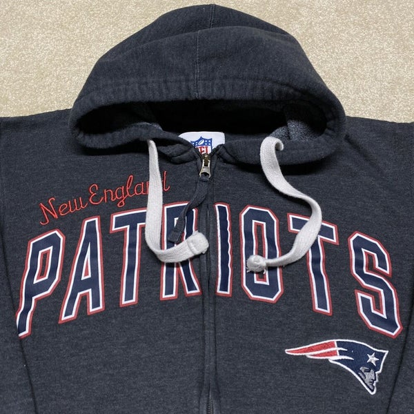 New England Patriots Sweatshirt Men Medium Adult Gray Zip Up