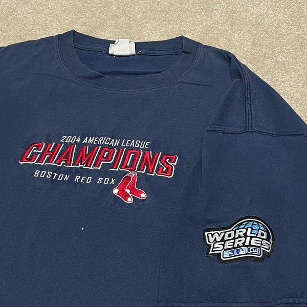 Boston Red Sox MLB 2004 World Series Champions Socks Logo Vintage Shirt  (XXL)