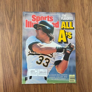 Oakland A's Athletics Jose Canseco MLB BASEBALL 1988 Sports Illustrated Magazine