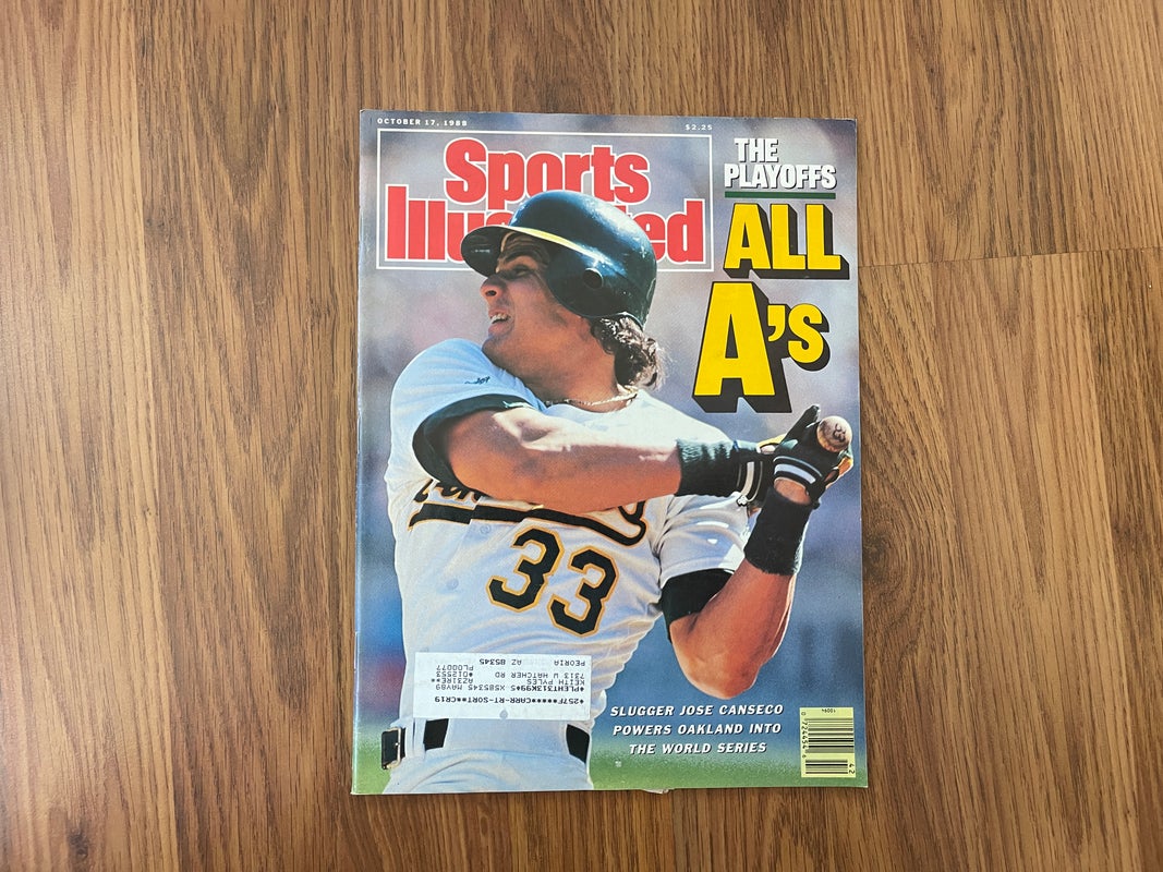Oakland A's Athletics Jose Canseco MLB BASEBALL 1988 Sports Illustrated Magazine