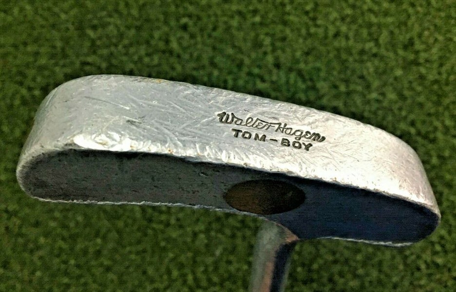 Walter Hagen Tom-Boy Putter  / RH / Plastic Coated Steel ~35" / Leather / mm6968