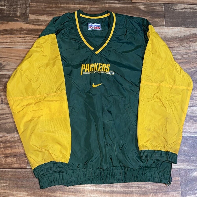 Vintage Green Bay Packers Jacket Mens Large L Chalk Line Satin Coat  Football NFL