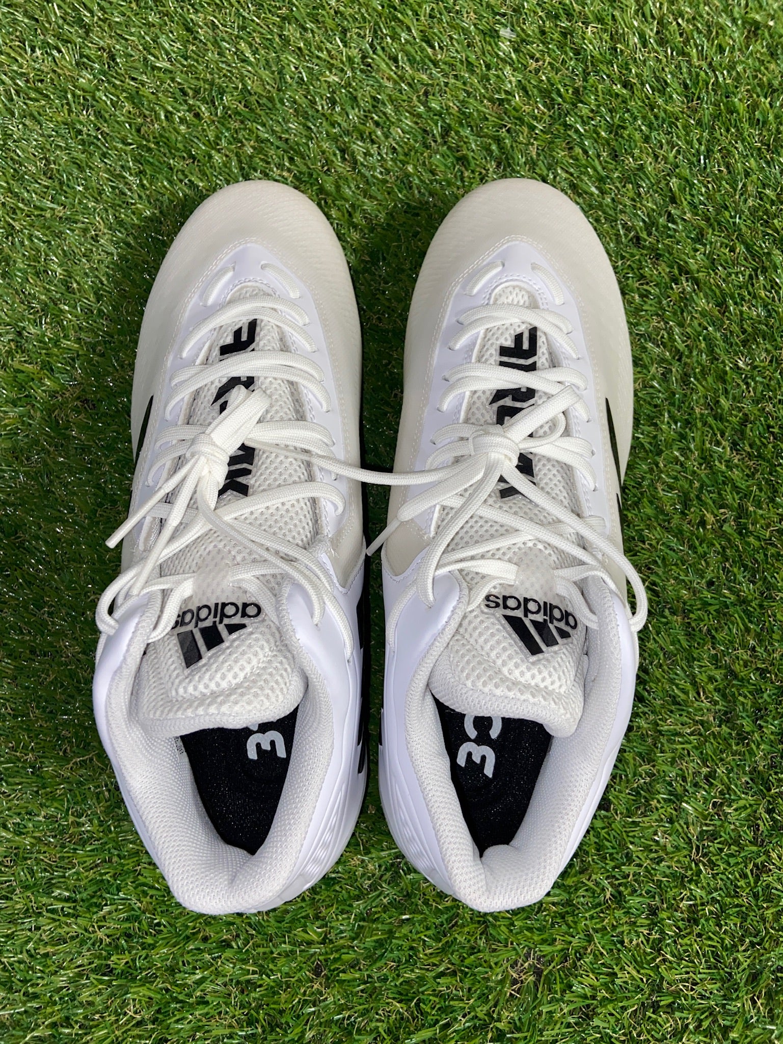 ADIDAS SM FREAK MID FOOTBALL CLEATS MENS SIZE 12.5 WHITE BLACK FX1307 SHOES ADIDAS SM FREAK MID FOOTBALL CLEATS SIZE 12 WHITE BLACK  main image 2