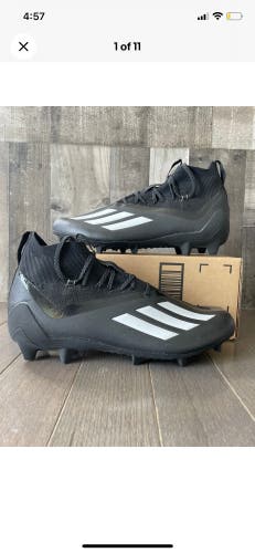 Adidas Adizero Primeknit Football Cleats Black White Men's Size 15 GZ0419