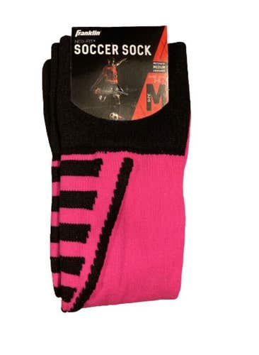 NWT Franklin Neo-Fit Kids Soccer Socks Size Medium (Shoe Size 2-5) Neon Pink