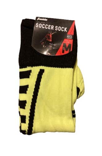 NWT Franklin Neo-Fit Kids Soccer Socks Size Medium (Shoe Size 2-5) Neon Yellow