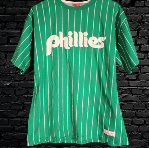 Philadelphia Phillies Authentic MLB Baseball Green Alternative Mitchell & Ness Jersey Size Youth XL