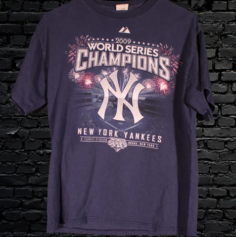 New York Yankees 2009 MLB World Series Champions T-Shirt Size Adult Medium