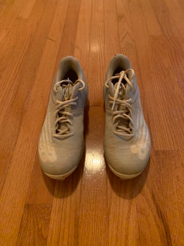 (3) Used New Balance Cleats, (1) Easton Batting Helmet, (1) 8.5 Colorful Champion Shoes