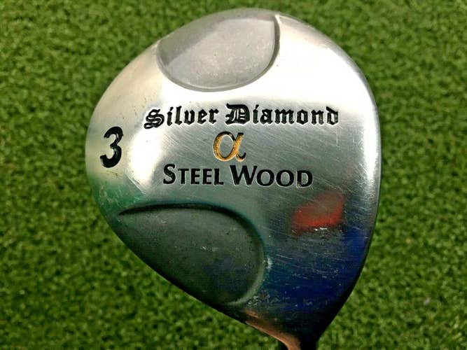 Silver Diamond Alpha Steel 3 Wood  /  RH  / Apollo Seamless Stiff Steel / mm1425