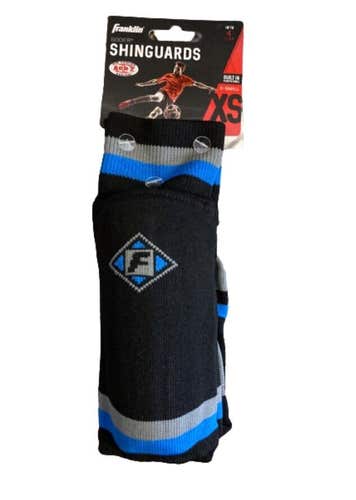 NWT Franklin Kids Sock R Soccer Socks W Shin Guards Black Sz. XS (Up to 4' Tall)