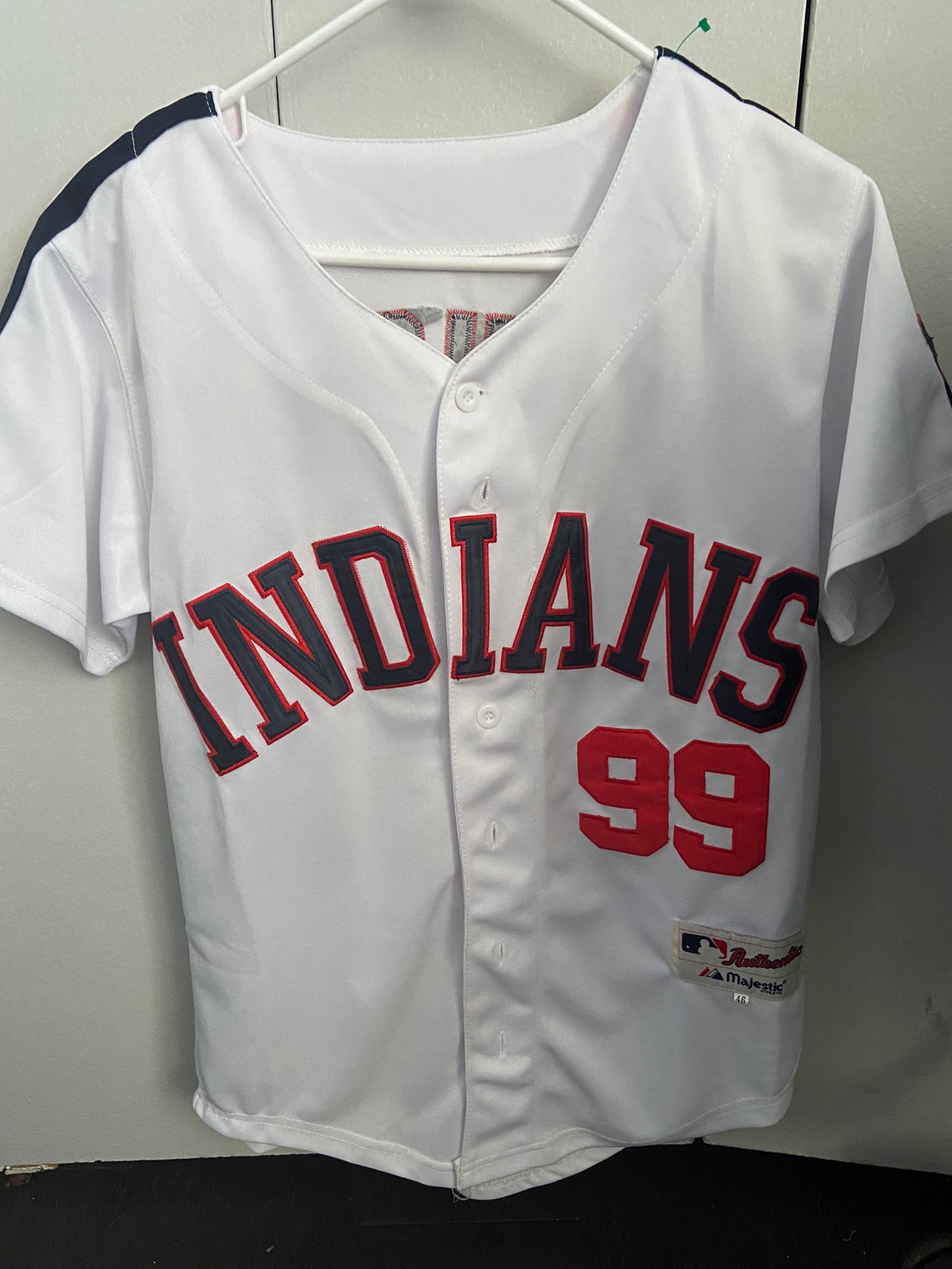 Majestic, Other, Authentic Indians Ricky Vaughn Wild Thing Jersey