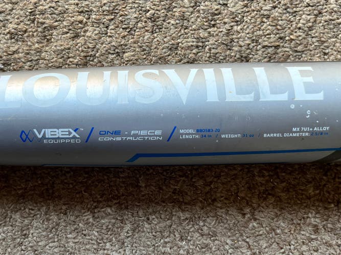 Used Louisville Slugger (-3) 30 oz 34" Omaha Bat BB05B3-20