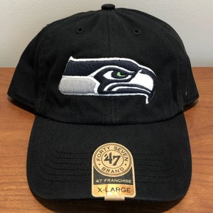 Seattle Seahawks Hat Baseball Cap Fitted NFL Football XL Retro Black 47 Brand