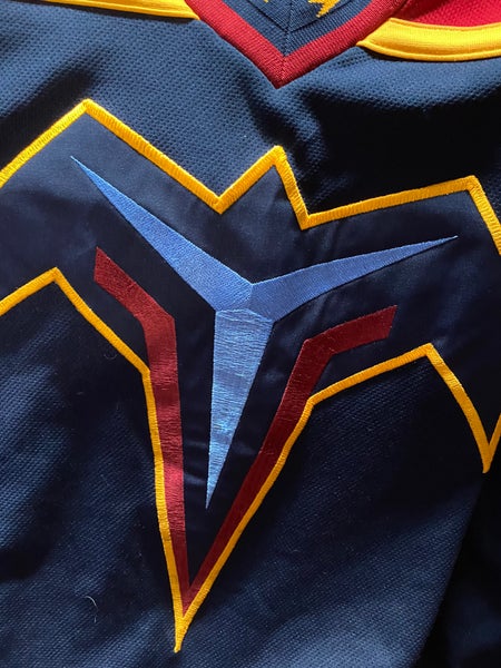 Vintage Hockey - Atlanta Thrashers Blue Thrashers Wordmark print design new T  shirts for mens and womens - Freedomdesign