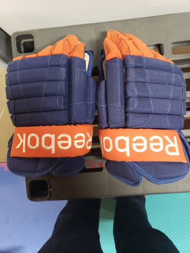 Used Reebok 4-Roll pro Gloves 15" Pro Stock Edmonton Oilers
