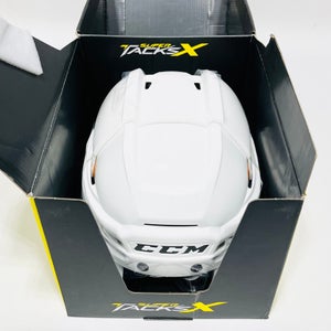New NHL Pro Stock CCM Supertacks X Hockey Helmet-Small-White