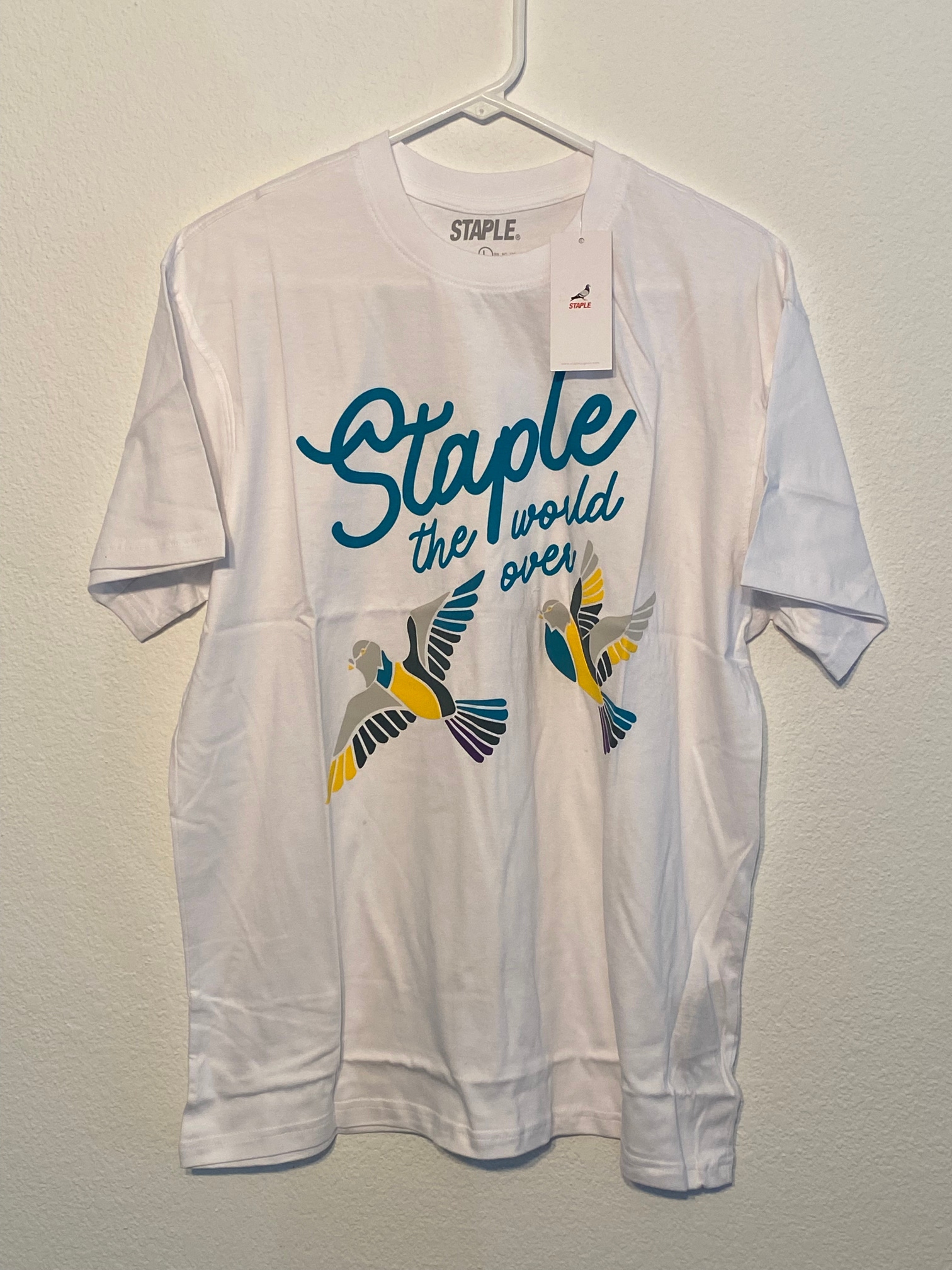 Staple Pigeon NYC Montauk Logo Size L White Casual Skateboarding T Shirt New