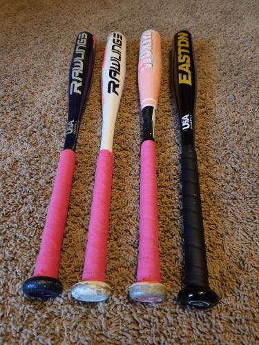 BUNDLE--2  Rawlings Alloy Quatro Bat (-13) 13 oz 26" 1 Worth Storm 26/14 one Easton Beast 26/16