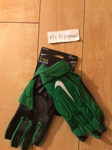 Nike Mens D-Tack Football Gloves Size 3XL CK2926-345 New Green