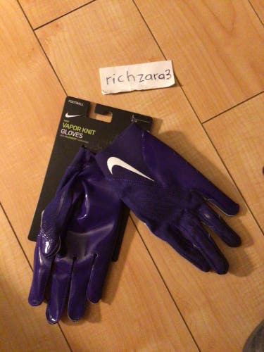 Nike Vapor Knit 2.0 Magnigrip Football Gloves Purple DM0056-519 L NWT