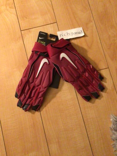 Nike D-Tack 6.0 Lineman Football Gloves Maroon Red Mens Size 3XL New CK2926-661