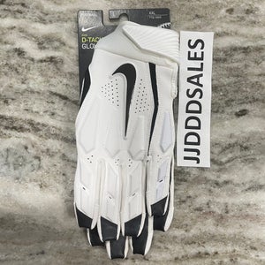 Nike D-Tack 6.0 Football Padded Lineman Gloves White/Black Men’s XXL CK2926-101 NWT
