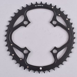 UnBranded Alloy Chainring 44 Tooth 10 Speed 4-Bolt Asymmetrical Black