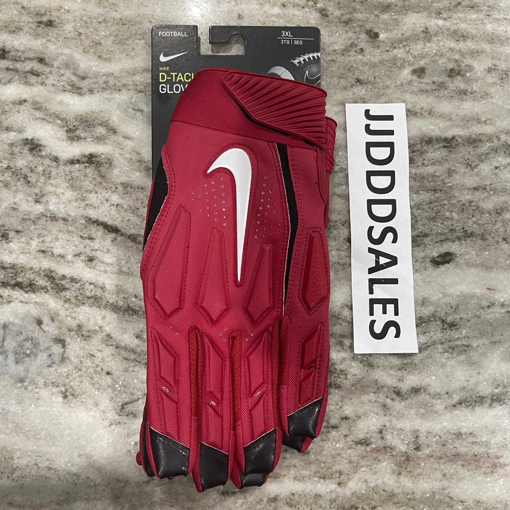 Nike D-Tack 6.0 Lineman Padded Football Gloves Maroon Red Men’s Size 3XL CK2926-661 NWT