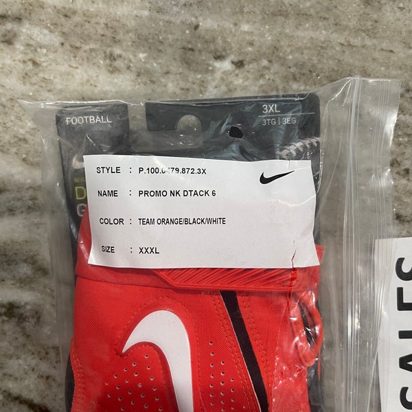 Nike D-Tack 6.0 Lineman Padded Football Gloves Orange Men's Size 3XL CK2926- 872 NWT | SidelineSwap