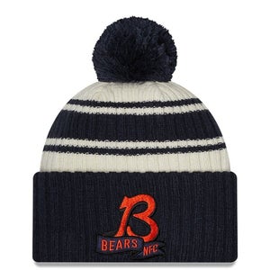 2022 Chicago Bears "B" New Era NFL Knit Hat Sideline Beanie Pom Stocking Cap