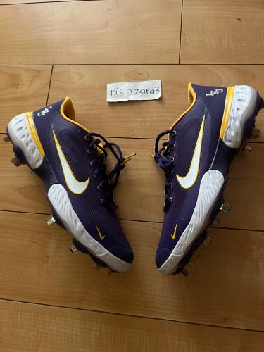 Nike Men's Alpha Huarache Elite 3 Low LSU SZ 10.5 Super Rare DH0127