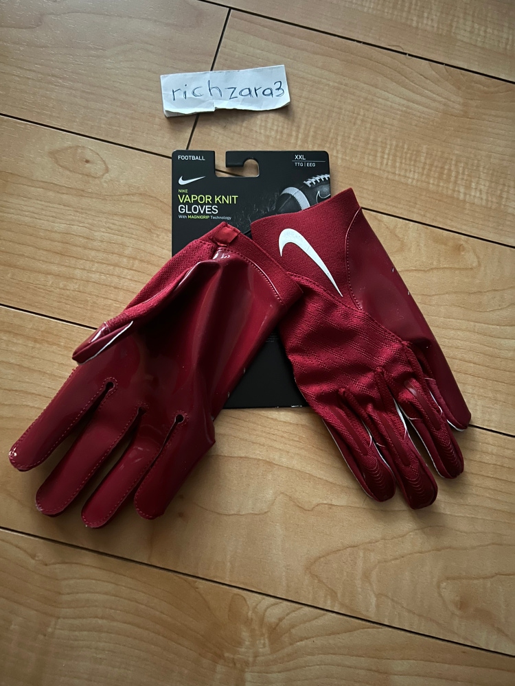NEW Nike Vapor Knit Football Receiver Gloves Red Size 2XL MagniGrip DM0056